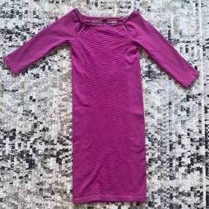 NEW Bebe Pink Magenta Bodycon Spandex‎ Dress Quarter Sleeve